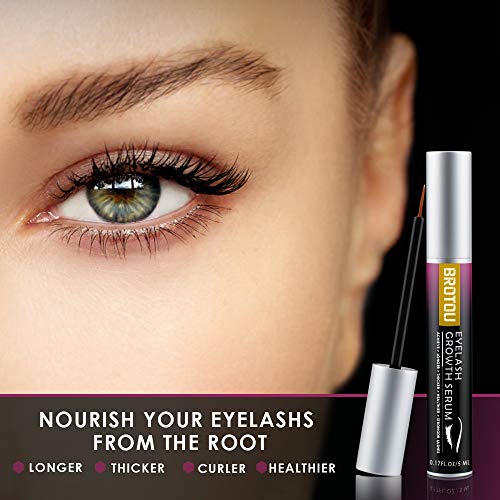 BROTOU 5ml Serum pestañas, Tratamiento Fortalecedor y Alargador para Pestañas y Cejas Potenciador de Pestañas con Ingredientes Naturales