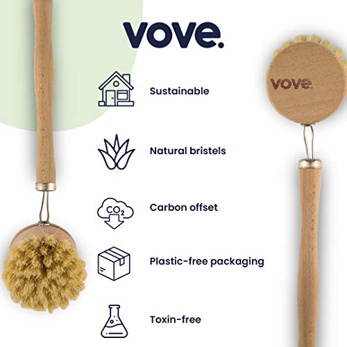 BROU | Cepillo De Madera De Primera Calidad | con 2 Cabezales De Recambio | Fibra Natural | Ecológico | Sin Dañar El Medio Ambiente