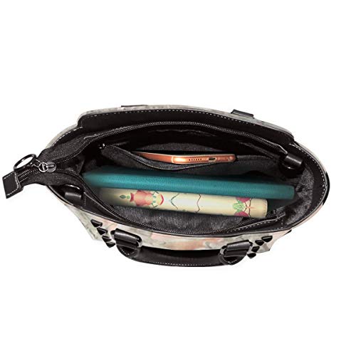 BROWCIN Adornos con motivos florales azules y blancos Azulejo portugués Talavera mexicana Desmontable Moda Tendencia Bolso de las señoras Bolso de hombro