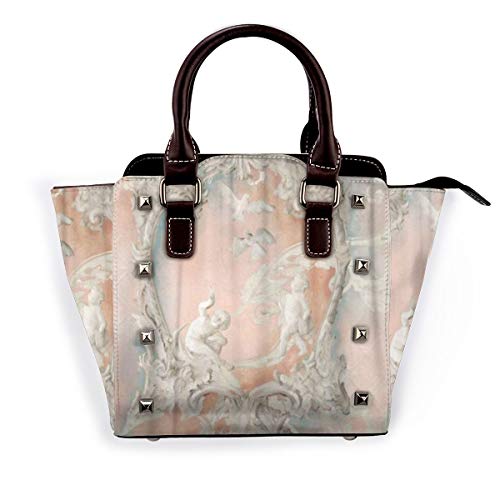 BROWCIN Adornos con motivos florales azules y blancos Azulejo portugués Talavera mexicana Desmontable Moda Tendencia Bolso de las señoras Bolso de hombro