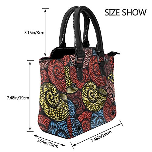 BROWCIN Caracol azteca hawaiano Mano Océano Conchas de chile en espiral dibujadas a mano Aceite de color Desmontable Moda Tendencia Bolso de las señoras Bolso de hombro
