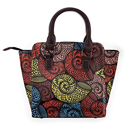 BROWCIN Caracol azteca hawaiano Mano Océano Conchas de chile en espiral dibujadas a mano Aceite de color Desmontable Moda Tendencia Bolso de las señoras Bolso de hombro