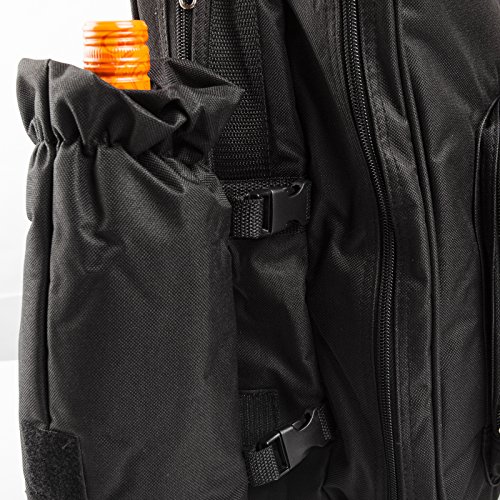 BRUBAKER Mochila de Picnic para 4 Personas Color Negro 30 × 39 X 21 Cm - con Compartimento Refrigerante Aislado Extraíble y Portabotellas