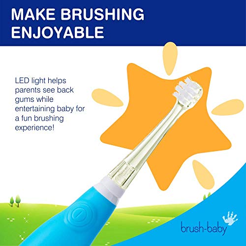 Brush-BabyCepillo de dientes eléctrico Brush-Baby BabySonic para 0-36 meses (Azul Turquesa)