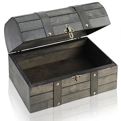 Brynnberg - Caja de Madera Cofre del Tesoro con candado Pirata de Estilo Vintage, Diseño Retro 31x20x18cm