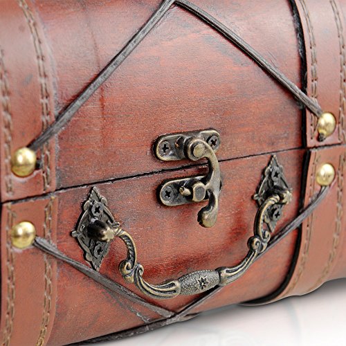 Brynnberg - Caja de Madera Cofre del Tesoro Pirata de Estilo Vintage, Hecha a Mano, Diseño Retro 28x28x14cm