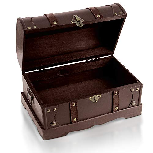 Brynnberg - Caja de Madera Cofre del Tesoro Pirata de Estilo Vintage, Hecha a Mano, Diseño Retro 31x18x18cm
