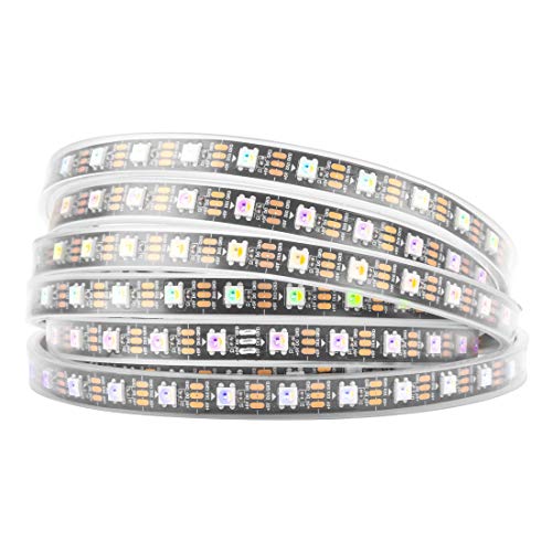 BTF-LIGHTING RGBW RGBNW Natural White SK6812 (WS2812B similar) 16.4ft 5m 60leds / pixels/m Direccionable Individualmente 4 colores en 1 LED Color Dream Strip LED Impermeable IP67 DC5V Black PCB