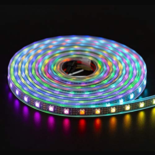 BTF-LIGHTING RGBW RGBNW Natural White SK6812 (WS2812B similar) 16.4ft 5m 60leds / pixels/m Direccionable Individualmente 4 colores en 1 LED Color Dream Strip LED Impermeable IP67 DC5V Black PCB