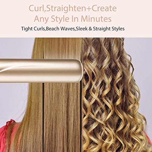 BUDDYGO Plancha de Pelo Profesional, Planchas y Rizador de Pelo 2 en 1, Alisados Perfectos y Ondas y Rizos Naturales, Tecnología Cerámica, Planchas Para el Pelo Multifunción para Todo Tipo de Cabello