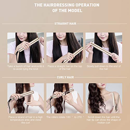 BUDDYGO Plancha de Pelo Profesional, Planchas y Rizador de Pelo 2 en 1, Alisados Perfectos y Ondas y Rizos Naturales, Tecnología Cerámica, Planchas Para el Pelo Multifunción para Todo Tipo de Cabello