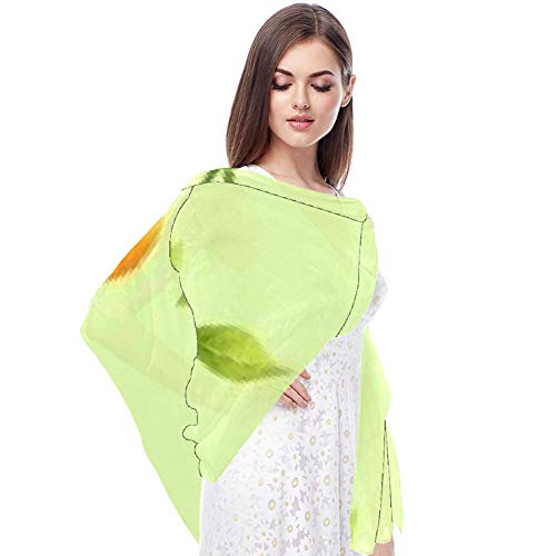 Bufanda de gasa con protector solar ligera y transpirable para mujer, verano superior del cuerpo, pañuelo para bloquear el viento y la arena, vitamina C, limón