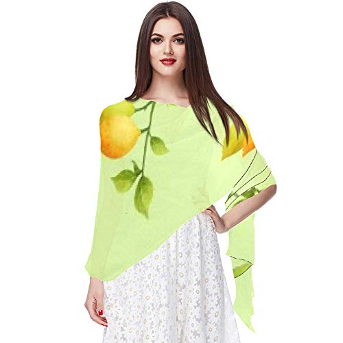 Bufanda de gasa con protector solar ligera y transpirable para mujer, verano superior del cuerpo, pañuelo para bloquear el viento y la arena, vitamina C, limón