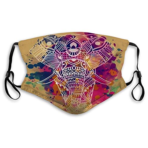 Bufanda reutilizable lavable escudo (2 filtro) Abstracto León Retrato Bajo Poly