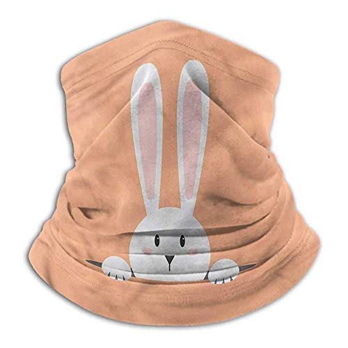 Bufandas para Mujeres Conejo Sombreros Calentador de Cuello Motocicleta Conejito de Pascua en Agujero Dibujos Animados