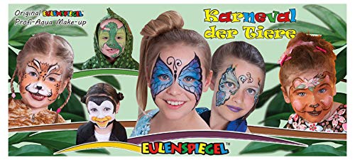 Búho Espejo metal palé el Carnaval de los animales 15 piezas de maquillaje (12 x Colores, 2 x Pincel, 1 x Estuche de metal)