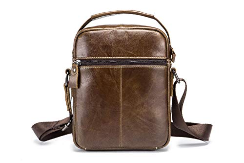 BULLCAPTAIN Bolso Para Hombre Piel Bolso Mensajero Pequeño Bolsa de Cuero Hombre Riñonera Bolso bandolera Bolsa de Hombro Estilo Vintage bolsa Cruzada Cuerpo Bolsa de Cinturón