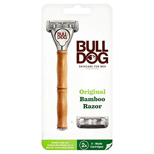 Bulldog Cuidado Facial para Hombres W301254200 - Bulldog skincare razor - maquinilla de afeitar de bambú original + 1 cabezal extra