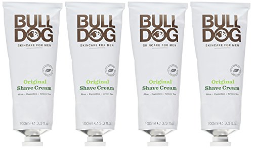 Bulldog Original Crema de afeitado para hombres, 100 ml, paquete de 4