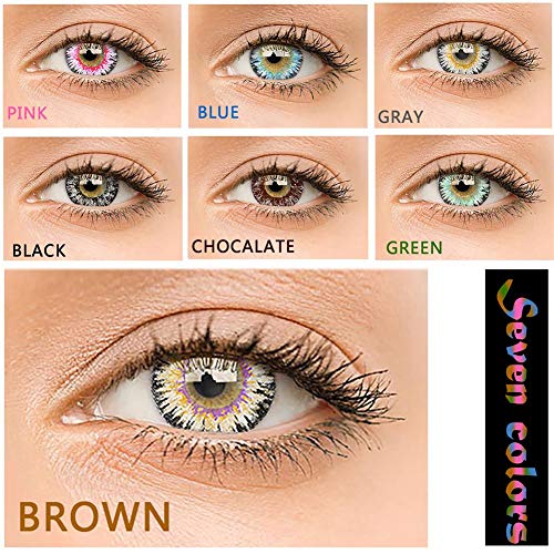 bulrusely Accesorios de Maquillaje para niñas, un año, Cambia el Color de los Ojos de Forma Natural, Cosplay, Fiesta de Halloween, etc. 1 par (función sin corrección, 0 Grados)