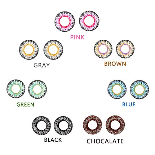 bulrusely Accesorios de Maquillaje para niñas, un año, Cambia el Color de los Ojos de Forma Natural, Cosplay, Fiesta de Halloween, etc. 1 par (función sin corrección, 0 Grados)