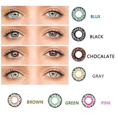 bulrusely Accesorios de Maquillaje para niñas, un año, Cambia el Color de los Ojos de Forma Natural, Cosplay, Fiesta de Halloween, etc. 1 par (función sin corrección, 0 Grados)