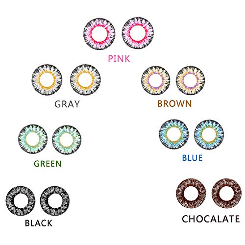 bulrusely Accesorios de Maquillaje para niñas, un año, Cambia el Color de los Ojos de Forma Natural, Cosplay, Fiesta de Halloween, etc. 1 par (función sin corrección, 0 Grados)
