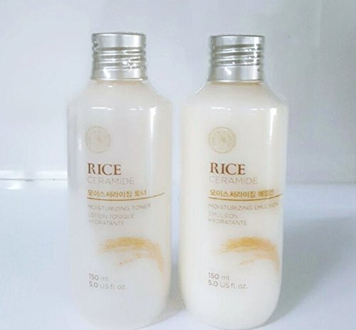Bundle - The Face Shop Rice & Ceramide Moisture SET(Emulsion + Toner) + SoltreeBundle Natural Hemp Paper 50pcs