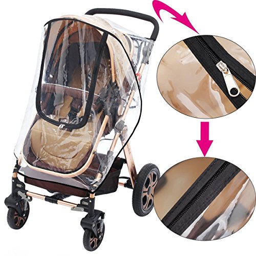 Burbuja de Lluvia Protector, JRing Cubierta de Lluvia Universal Contra Lluvia y Viento Impermeable con Cremallera Frontal para Cochecitos/Silla de Paseo de Bebé/Carrito