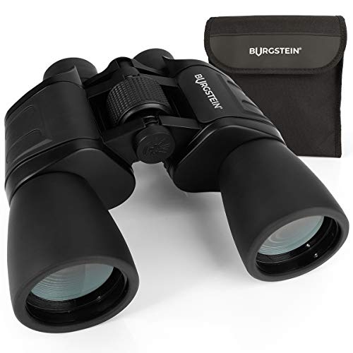 Burgstein® Prismáticos 7x50 - Prismaticos profesionales, largo alcance, Binoculares, Telescopios de caza profesionales, resistentes, antideslizantes y repelentes al agua para adultos