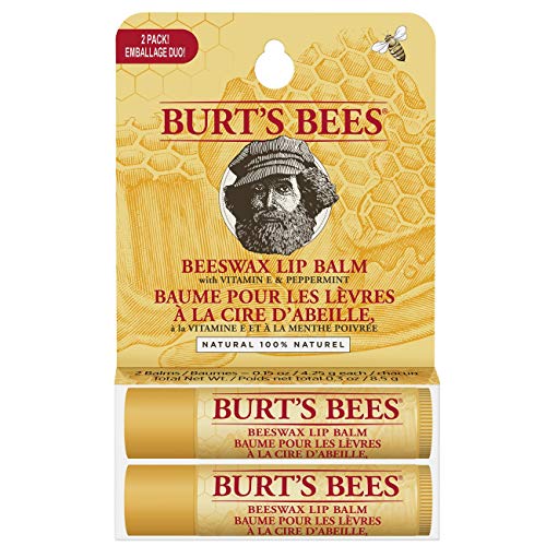 Burt's Bees Pack Dos Por Uno De Bálsamos Labiales Hidratantes De Origen 100 % Natural Burt'S Bees, Cera De Abejas, 2 Tubos En Caja De Blíster 270 g