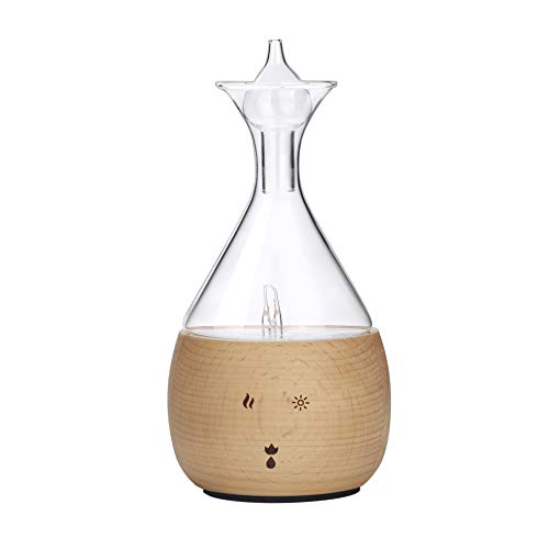 Bushberry Mist Difusor de Aromas – Nebulizador Madera de Haya con Vidrio -Difusor Aromaterapia sin Agua – sin Contacto con plásti-cos – Vaporizador de Aceites Esenciales Doméstico y Profesional.