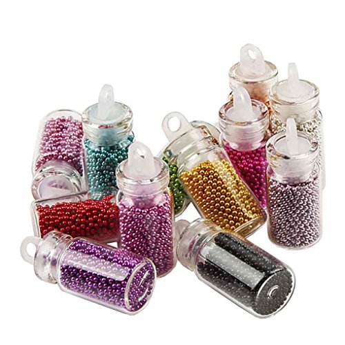 Busirde 12 Colores en 3D los Mini Granos de Caviar uñas de los Brillos del Arte DIY manicura de la decoración de Gel UV Herramientas Accesorios