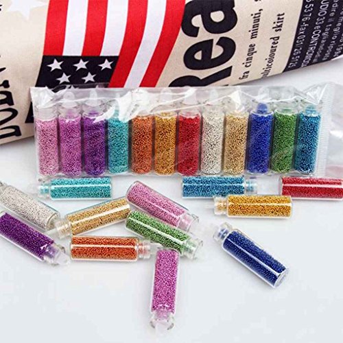Busirde 12 Colores en 3D los Mini Granos de Caviar uñas de los Brillos del Arte DIY manicura de la decoración de Gel UV Herramientas Accesorios