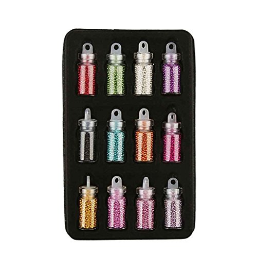 Busirde 12 Colores en 3D los Mini Granos de Caviar uñas de los Brillos del Arte DIY manicura de la decoración de Gel UV Herramientas Accesorios