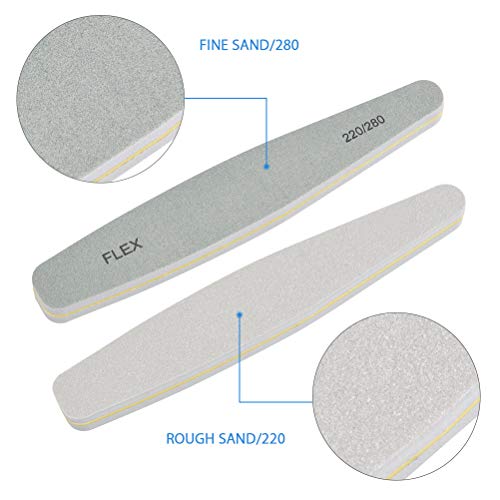 BUYGOO 6PCS Limas de uñas Profesionales Doble Cara 100/180 150 180 240 220/280 1000/4000 Grano pedicura para el Cuidado de Las uñas
