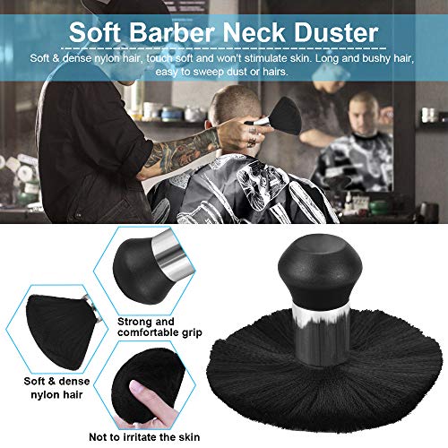 BUZIFU Capa de Peluquería Profesional con Cepillo de Cuello/Cepillo de Barbero, Bata Barbero de Gran Tamaño y Ajustable, Capa de Peluquería Hombres Mujeres y Niños, Transpirable, para Hogar y Salón