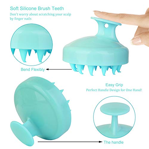 Cabelludo Masaje Peine Suave Cepillo de champú Silicona Masajeador Cuero Cabelludo Para Hombres Mujeres Azul