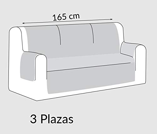 Cabetex Home - Cubre sofá Reversible Bicolor con ajustes - Microfibra Acolchada Antimanchas (Gris/Gris Oscuro, 3 Plazas)