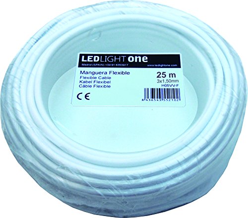 Cable H05VV-F Manguera 3x1,5mm 25m (Blanco)