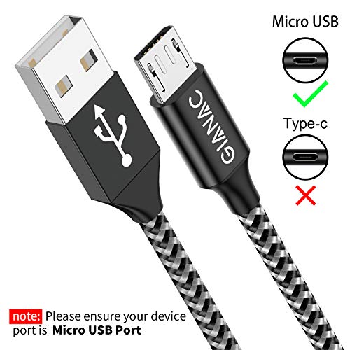 Cable Micro USB, 3 Pack [2M] Trenzado de Nylon Cable Carga Rápida y Sincronizació Compatible con Android, Samsung Galaxy S6 S7 J5 J7, Kindle, Sony, Nexus
