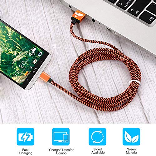 Cable Micro USB Carga Rápida Aioneus Cargador Android 3Pack 2M Cable Android Nylon Movil Cables Cargador para Samsung S7 S6 Edge S5 A10 J3 J4 Plus J5 J6 J7 Tablet, Huawei, Lenovo, Moto E5, LG, PS4