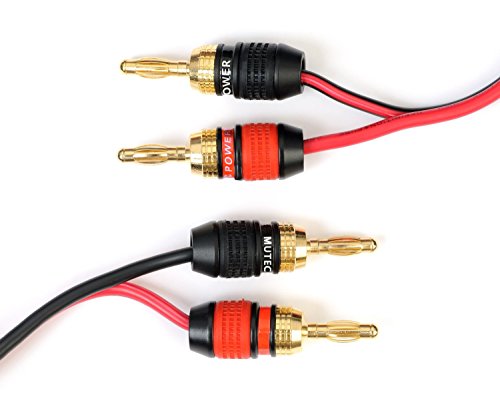 Cable para Altavoces MutecPower Ultra de Calibre 12 con enchufes de 10 m de Color Dual de la Serie Banana, 10 m, construcción de Cobre (OFC) - 5 Metros