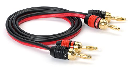 Cable para Altavoces MutecPower Ultra de Calibre 12 con enchufes de 10 m de Color Dual de la Serie Banana, 10 m, construcción de Cobre (OFC) - 5 Metros