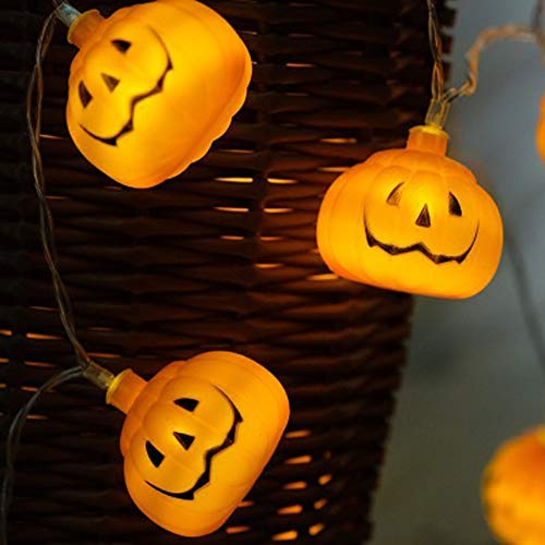Cadena de Luces Halloween Calabaza, Morbuy Batería Decorativas LED Lámpara de Tira Bola Hada Noche Cadenas de Luz Para Bebe Casa Dormitorio Boda De Cumpleaños Navidad Jardines(2m/20 lights)