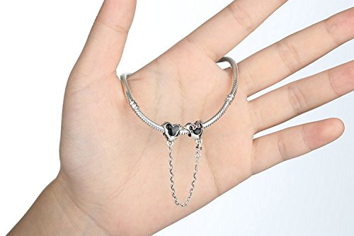 Cadena de seguridad de Mickey Mouse de plata de ley 925 auténtica con diseño de ratón de dibujos animados