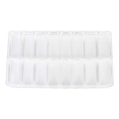 Caja de almacenamiento de cosméticos - 16 rejillas Transparente de doble fila Sombra de ojos de acrílico transparente Polvo suelto Almacenamiento de maquillaje de doble fila