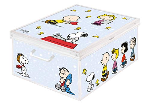 Caja de almacenamiento en cartòn Lavatelli, PEANUTS Snoopy, facil montaje, resistente, 39x50x24cm, Grande