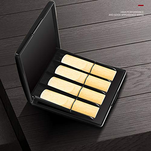 Caja de almacenamiento para 8 lengüetas de saxofón Bb/Eb Clarinet/Soprano/Alto/Tenor, mantiene las lengüetas seguras durante el viaje, ideal para uso en viajes (negro opaco)