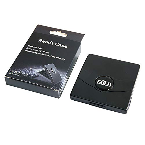 Caja de almacenamiento para 8 lengüetas de saxofón Bb/Eb Clarinet/Soprano/Alto/Tenor, mantiene las lengüetas seguras durante el viaje, ideal para uso en viajes (negro opaco)